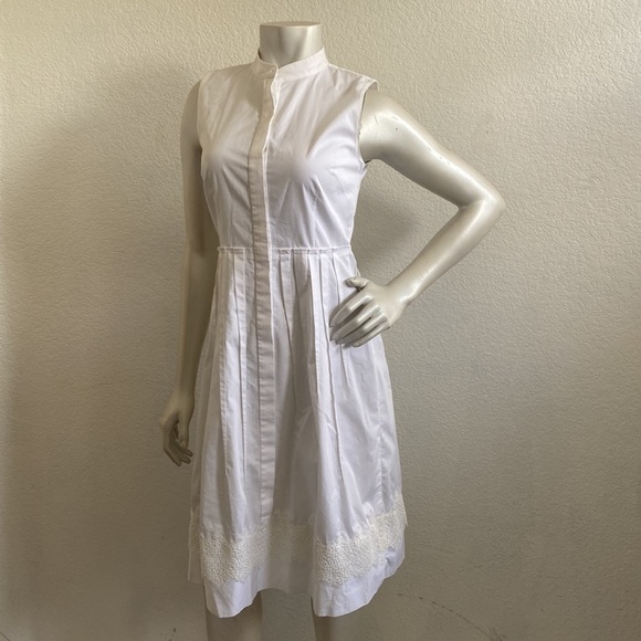 ELIE TAHARI White "Samiyah" Dress Lace Hem Size 2 - Picture 10 of 11